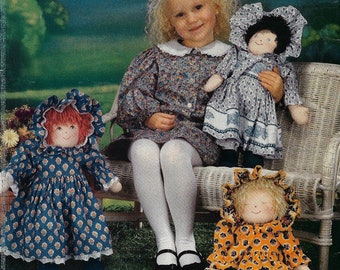 1980s Linda Carr Cloth Doll & Clothing 17 Inches Tall 3 Transfers for Faces Vogue Sewing Pattern 7656 FF