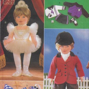 90s Linda Carr Activity Wardrobe for 18 Inch Dolls Riding Outfit, Ballerina, Sports Wear Vogue Sewing Pattern 9528 FF