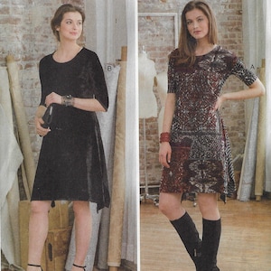 Marcy Tilton Womens Pullover Dress with Un-Even Hemline Vogue Sewing Pattern V9329 Size 4 6 8 10 12 14 Bust 29 1/2 to 36 FF