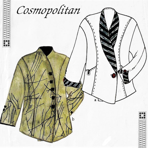 Lois Ericson Womens Cosmopolitan Jacket Curved Seaming Collar Variations Design & Sew Sewing Pattern 337 Size 4 to 26 Bust 30 to 48 FF