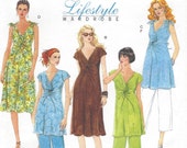 Plus Size Womens Maternity Twist-Front Tops, Dresses, Shorts and Pants OOP Butterick Sewing Pattern B5196 Size 16 18 20 22 24 Bust 38 to 46