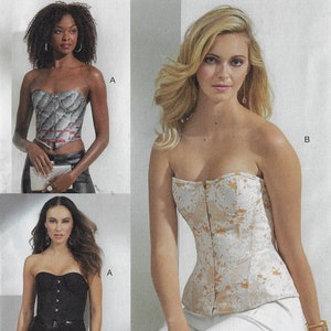 Womens Boned, Lined Corsets with Variations Vogue Sewing Pattern V1876 R11314 Size 8 10 12 14 16 Bust 31 1/2 to 38 FF