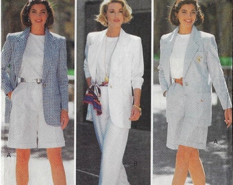 90s Womens Coat Dress or Jacket & Skirt Slim or Flared Vogue