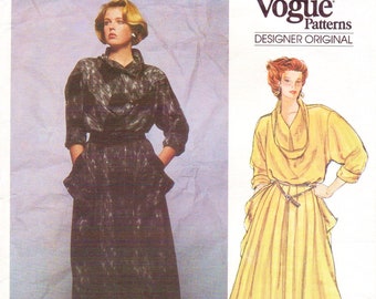 80s Issey Miyake Pullover Dress Vogue Sewing Pattern 1256 Size 8 Bust 31 1/2 FF