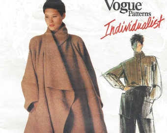 80s Issey Miyake Avant Garde Womens Coat, Shirt & Pants Vogue Sewing Pattern 1476 Size 10 Bust 32 1/2 FF Vogue Individualist