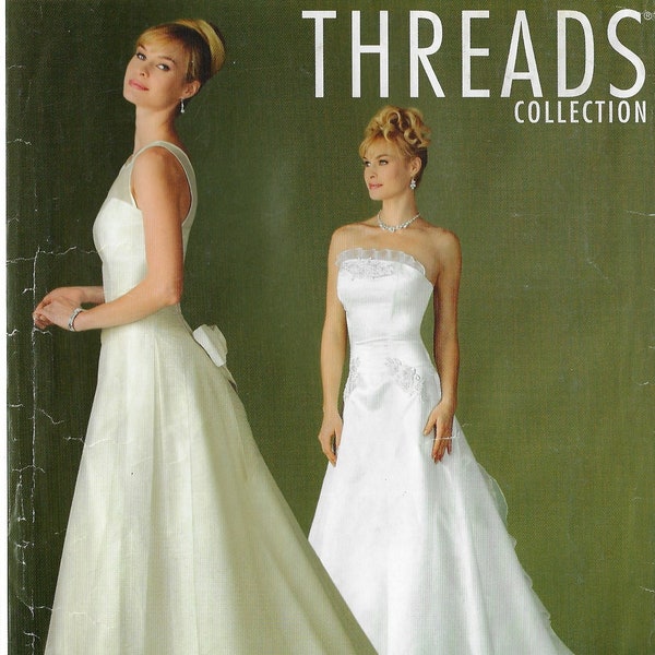 Womens Bridal Gown Strapless or Illusion Neckline with Train Simplicity Sewing Pattern 4652 Size 14 16 18 20 Bust 36 38 40 42 FF