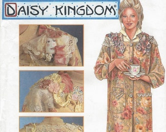 90s Daisy Kingdom Womens Embellished Craft Coat Simplicity Sewing Pattern 7718 Size 10 12 14 16 18 20 Bust 32 1/2 to 42 FF