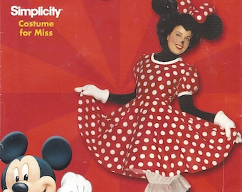Minnie Mouse Dress, Panties, Gloves & Hat Simplicity Sewing Pattern 9387 Size 8 to 18 FF