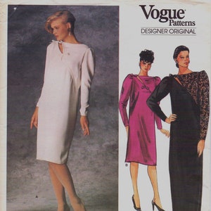 80er Jahre Bellville Sassoon Damen Cocktail- oder Abendkleid Asymmetrisches Oberteil Vogue Schnittmuster 1452 Größe 12 Büste 34 FF