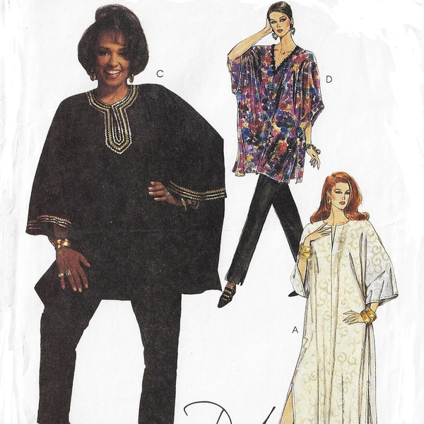 90s Daphne Maxwell Reid Womens Caftan in 2 Lengths and Pull on Pants McCalls Sewing Pattern 6843 Size 20 22 24 26 Bust 42 44 46 48 FF
