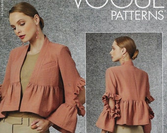 Rachel Comey Womens Ruffled Jacket Vogue Sewing Pattern V1710 Size 16 18 20 22 24 Bust 38 40 42 44 46 FF