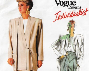 80s Issey Miyake Womens Below Hip Jacket, Skirt & Harem Pants Vogue Sewing Pattern 1854 Size 12 Bust 34 FF