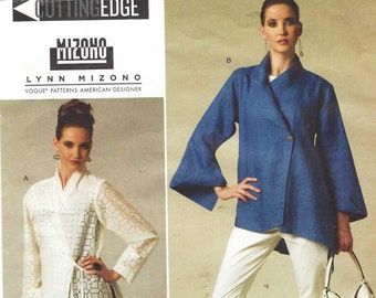 OOP Vogue Sewing Pattern V1246 Lynn Mizono Womens Asymmetrical Shirt Size 16 18 20 22 Bust 38 40 42 44 36 FF Linen Shirt Pattern
