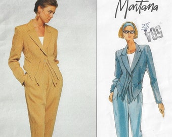 90s Montana Womens Edgy Layered Look Jacket & Pants Vogue Sewing Pattern 2697 Size 6 8 10 Bust 30 1/2 to 32 1/2 FF