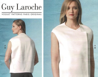 Guy Laroche Womens Drop-Shoulder Top & Shaped-Flounce Skirt OOP Vogue Sewing Pattern V1450 Size 6 8 10 12 14 Bust 30 1/2 to 36 FF