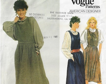 80s Geoffrey Beene Womens Lagenlook Jumper & Blouse Vogue Sewing Pattern 2872 Size 6 Bust 30 1/2