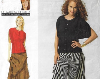Vogue Naaipatroon V1333 Sandra Betzina Womens Batwing Blouse en Tucked Skirt Maat 10 12 14 16 18 20 22 24 26 28 FF