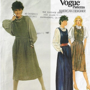 80s Geoffrey Beene Womens Lagenlook Jumper & Blouse Vogue Sewing Pattern 2872 Size 6 Bust 30 1/2