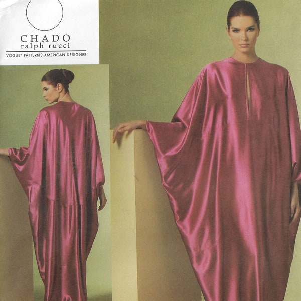 Chado Ralph Rucci Damen Grecian Kaftan Vogue Schnittmuster V1181 Größe 4 bis 14 Büste 29 1/2 bis 36 FF