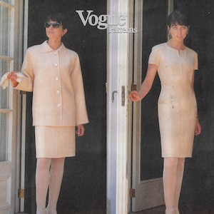 Patrón de costura Vogue 1866 para chaqueta y vestido de mujer Oscar de la Renta de los años 90 Talla 8 10 12 Busto 31 1/2 a 34 FF