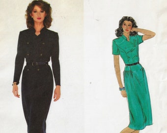 70s Pierre Balmain Womens Coat Dress Double Breasted Vogue Sewing Pattern 2309 Size 14 Bust 36 FF