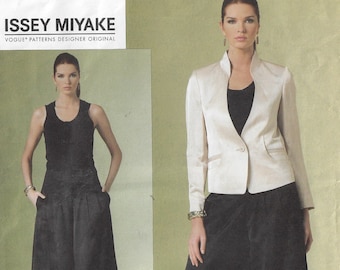 Issey Miyake Womens Lined Jacket and Wide Leg Pants Vogue Sewing Pattern V1186 Size 6 8 10 12 Bust 30 1/2 to 34 FF