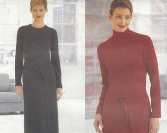 1990s Calvin Klein Womens Lined Fitted Dress or Evening Gown Vogue Sewing Pattern 2186 Size 14 16 18 Bust 36 38 40 FF