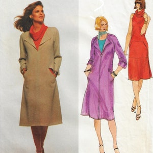 Abito pullover boho da donna Chloe anni '70, cappuccio e soprabito Vogue modello di cucito 1602 taglia 10 busto 32 1/2