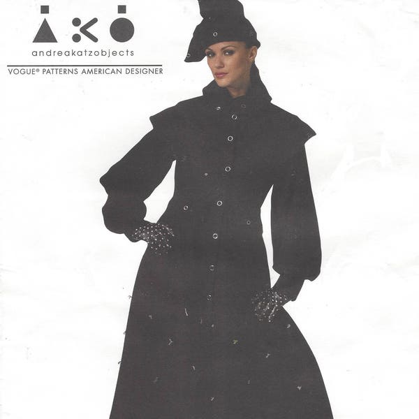 Steampunkjas naaipatroon Vogue V1148 Andrea Katz, capeletdetail, maat 6-12