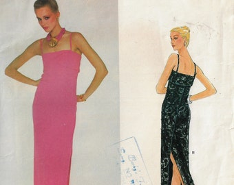 70s Christian Dior Empire Waist Evening Gown 2 Lengths Vogue Sewing Pattern 2325 Size 8 Bust 31 1/2 FF