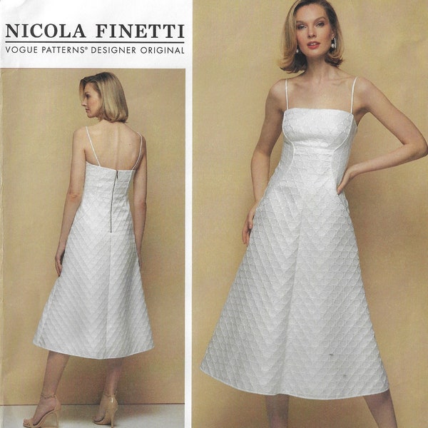 Nicola Finetti Womens Special Occasion Dress Vogue Sewing Pattern V1626 Size 12 14 16 18 20 Bust 34 36 38 40 42 FF DIY Womens Dresses