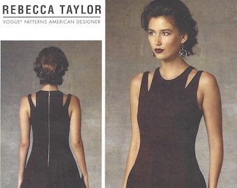 Rebecca Taylor Womens Sexy Little Black Dress Cut Out Shoulders OOP Vogue Sewing Pattern V1424 Size 14 16 18 20 22 Bust 36 38 40 42 44 FF