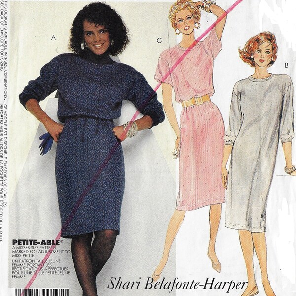 1980s Shari Belafonte-Harper Womens T Shirt Dress with Variations McCalls Sewing Pattern 3303 Size 16 18 20 Bust 38 40 42 FF