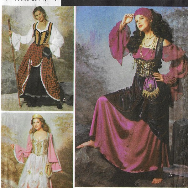 Womens Pirate Wench, Peasant or Princess Simplicity Sewing Pattern 9966  Size 14 16 18 20 FF