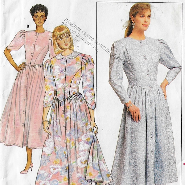 80s Belle France Prim & Proper Prairie Dress Butterick Sewing Pattern 4688 Size 14 Bust 36 FF