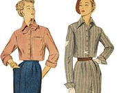 1940s Simplicity Sewing Pattern 3087 Womens Bolero Suit Cropped Jacket and Skirt Size 12 Bust 30 Vintage Sewing Pattern