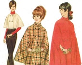 1960er Jahren Womens Mod Cape in drei Längen und konische Hosen McCalls Nähen Muster 9028 Größe 8 Büste 30 UnCut Vintage 60er Jahre Schnittmuster