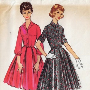 50s Teen and Junior Shirtwaist Dress with Full Pleated Skirt McCalls Sewing Pattern 5148 Size 13 Bust 33