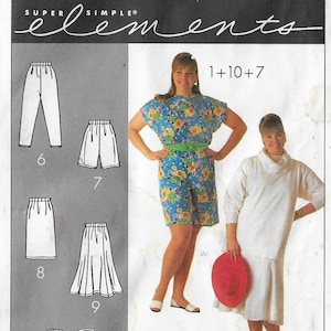 Plus Size Womens Pants, Shorts, Skirts & Sash Simplicity Sewing Pattern 9122 Size 18 20 22 24 26 28 30 32 FF