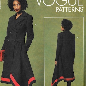 Patrón de costura Vogue V1649 para abrigo cruzado con drapeado delantero, talla 6, 8, 10, 12 y 14 FF