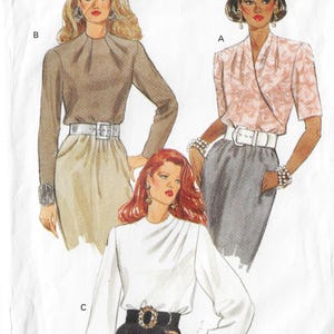 90s Secretary Blouses Vogue Sewing Pattern 8539 Size 12 14 16 FF