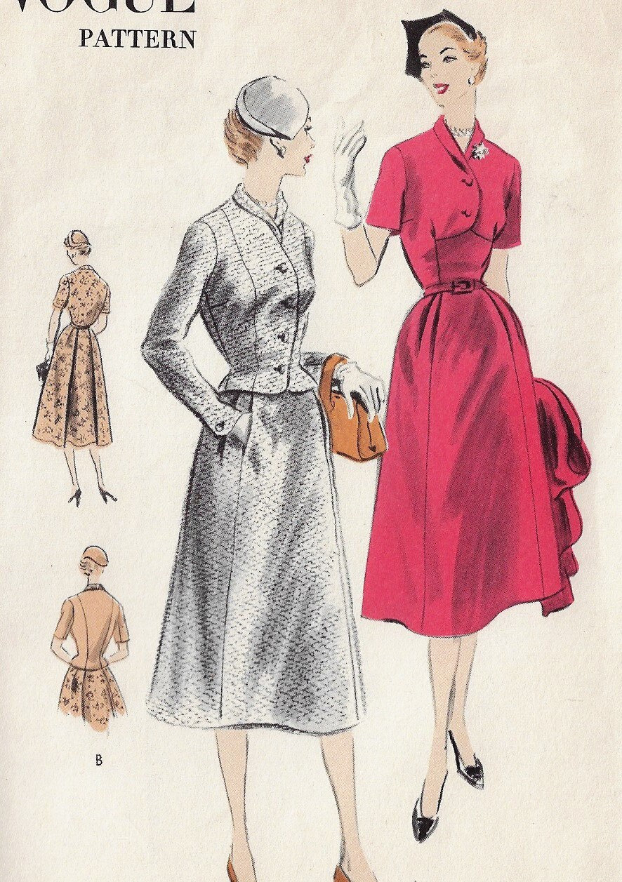 Wear 1950s Casual Dress 1950's Vogue Shirtwaist Dress Pattern With Tab Accent Front Bust 30 Backroom Wear 1950s Casual Dress 1950's Vogue Shirtwaist Dress Pattern With Tab Accent Front Bust 30 Backroom