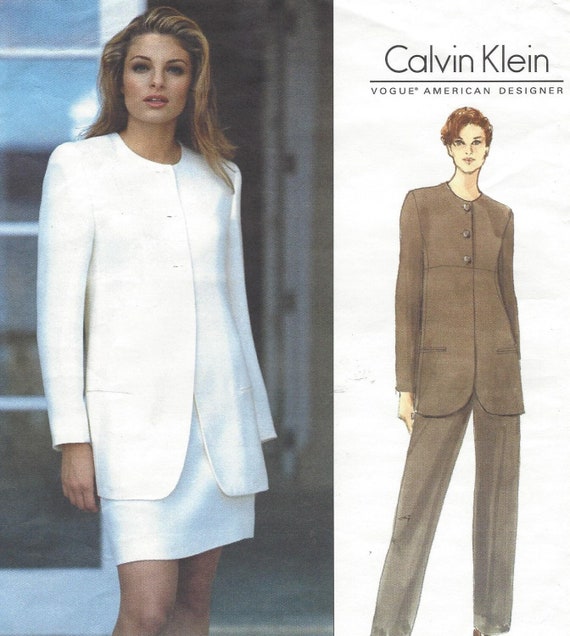 90s Vogue Sewing Pattern 1553 Calvin Klein Womens Below Hip - Etsy