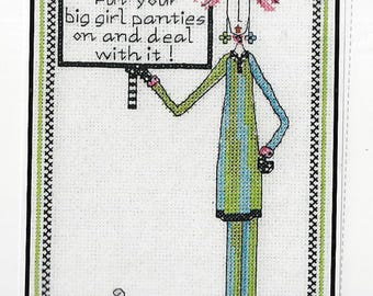 Put on Your Big Girl Panties Counted Cross Stitch Kit Dolly Mamas Joey Inc Kit 019-0402 New in Package