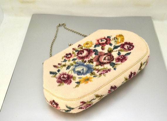 Vintage Maud Hundley Needlepoint Handbag Anchorage KY Floral
