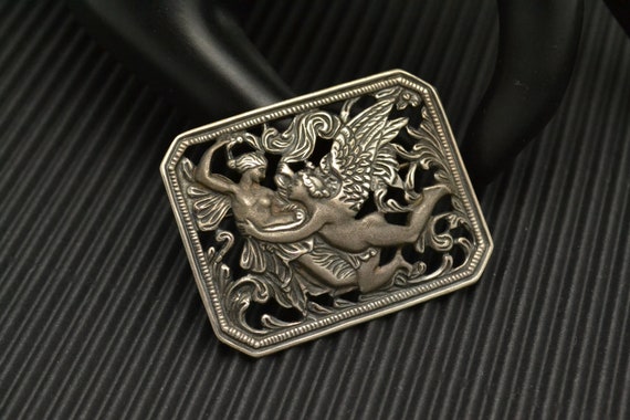 Antique 925 Silver Art Nouveau Brooch Jacob Wrest… - image 9