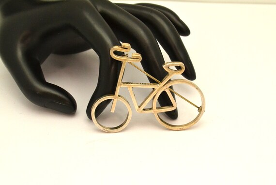 ヴィンテージ 925 シルバー 自転車ブローチ メキシコ刻印入り TM-19 彼