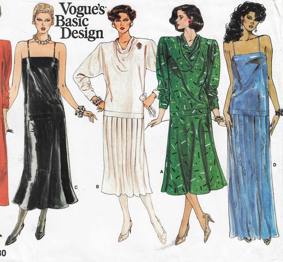 80s Womens Dropped Waist Gatsby Dress Vogue Sewing Pattern 1480 Size 16 FF - Etsy 80s Womens Dropped Waist Gatsby Dress Vogue Sewing Pattern 1480 Size 16 FF - Etsy