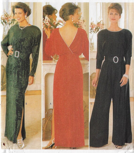 90s Jessica Howard Womens Evening Gown or Jumpsuit & Belt Butterick Sewing  Pattern 4283 Size 18 20 22 Bust 40 42 44 FF 