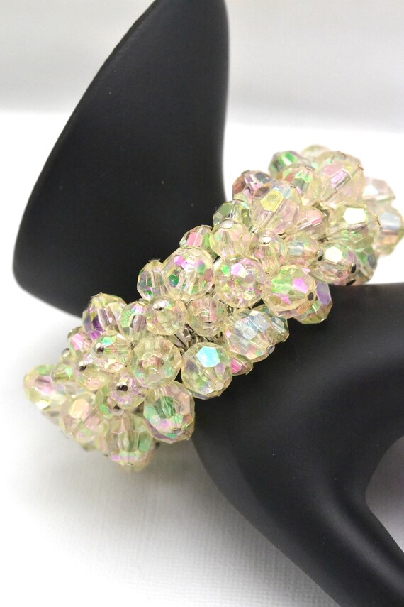 Vintage Aurora Borealis Crystal Cha Cha Bracelet E
